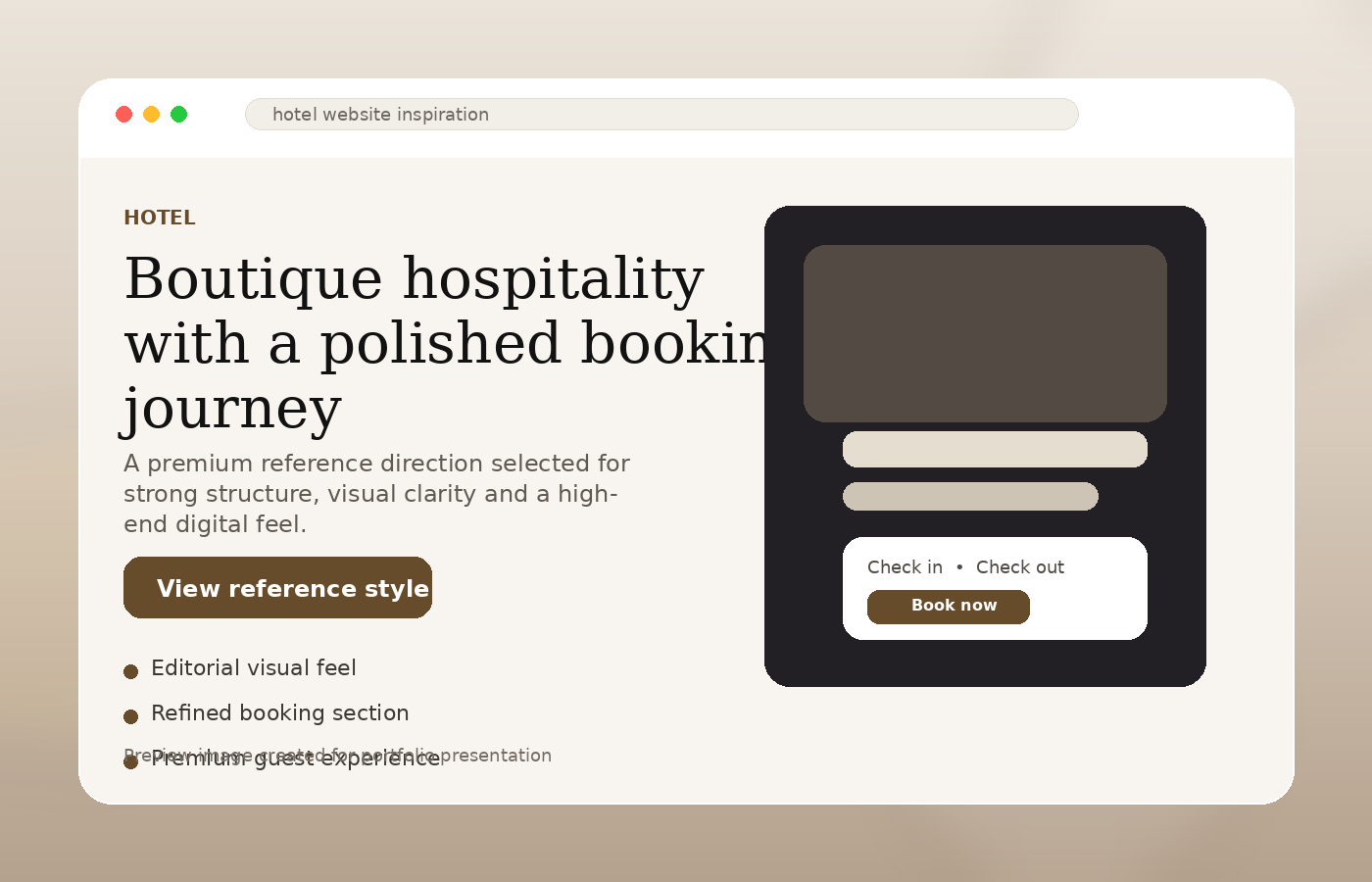 Hotel website inspiration preview